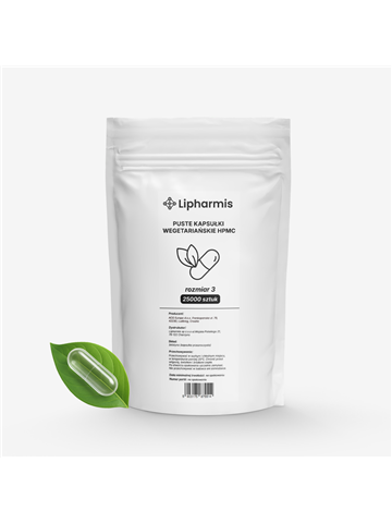 LIPHARMIS Kapsułki wegetariańskie HPMC. Rozmiar 3 | 25000 szt.