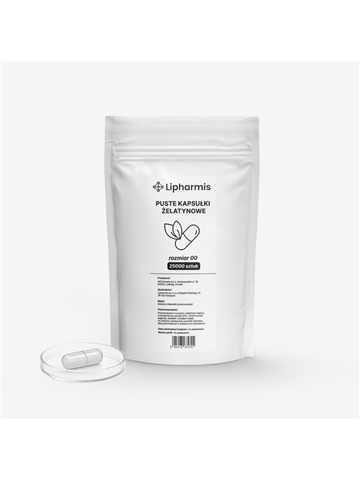 LIPHARMIS Kapsułki żelatynowe. Rozmiar 0 | 25000 szt.