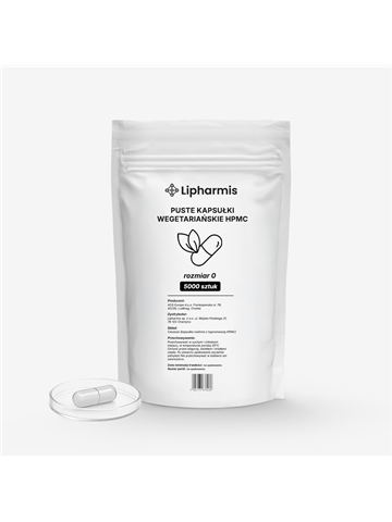 LIPHARMIS Kapsułki wegetariańskie HPMC. Rozmiar 0 | 5000 szt.