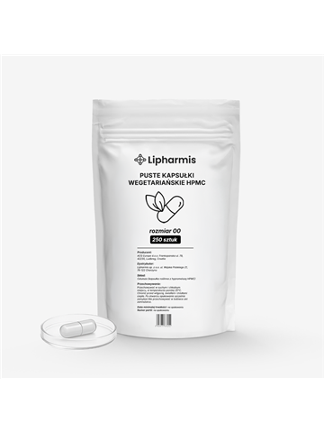 LIPHARMIS Kapsułki wegetariańskie HPMC. Rozmiar 00 | 250 szt.