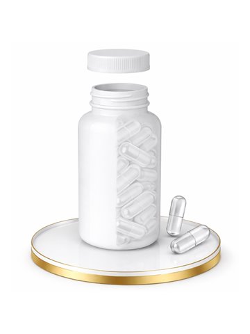 LIPHARMIS Kapsułki 00 (30 sztuk) + Butelka PET 100 ml biała z nakrętką 38 mm biała PP z uszczelką PS22 - liner klejowy