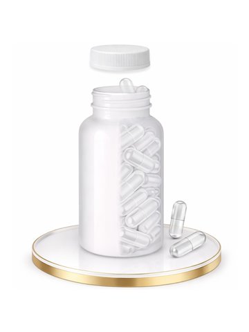 LIPHARMIS Kapsułki 00 (100 sztuk) + Butelka PET 250 ml biała z nakrętką 45 mm biała PP z uszczelką PS22 - liner klejowy
