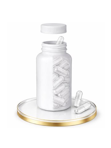 LIPHARMIS Kapsułki 00 (100 sztuk) + Butelka PET 250 ml biały z nakrętką 38 mm biała PP z uszczelką PS22 - liner klejowy