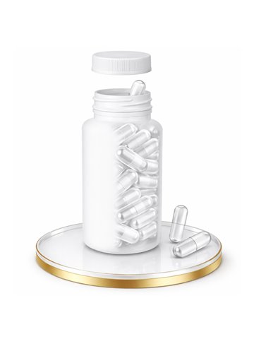 LIPHARMIS Kapsułki 00 (100 sztuk) + Butelka PET 400 ml biała z nakrętką 45 mm biała PP z uszczelką PS22 - liner klejowy