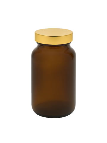 Słoik szklany 200 ml brązowy amber z nakrętką złotą UNISHELL spożywczy