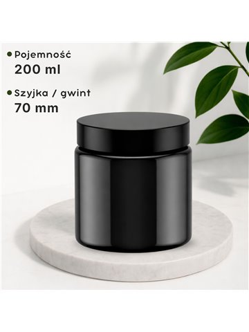 LIPHARMIS Kapsułki VEGE 00 (60 sztuk) + Słoik  PET 200 ml czarny szyjka z nakrętką 70 mm