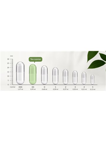 LIPHARMIS Kapsułki VEGE 00 (60 sztuk) + Słoik  PET 200 ml czarny szyjka z nakrętką 70 mm