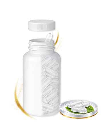 LIPHARMIS Kapsułki VEGE 1 (200 sztuk) + Butelka PET 250 ml biała z nakrętką 38 mm biała PP z uszczelką PS22 - liner klejowy