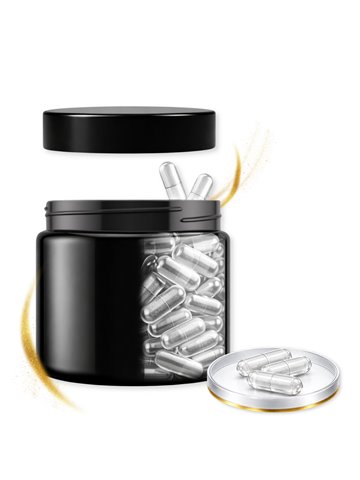 LIPHARMIS Kapsułki 1 (60) + Słoik  PET 200 ml czarny szyjka z nakrętką 70 mm