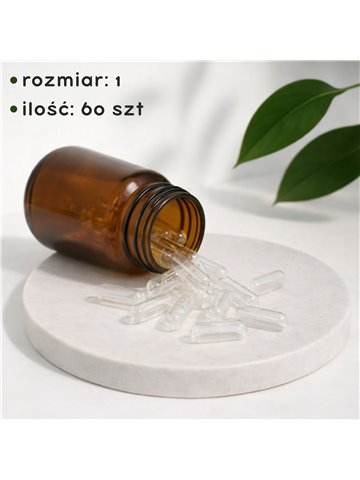 LIPHARMIS Kapsułki VEGE 1 (60 sztuk) + Słoik szklany 200 ml brązowy amber z nakrętką złotą UNISHELL