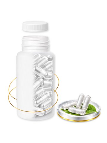 LIPHARMIS Kapsułki VEGE 3 (500 sztuk) + Butelka PET 400 ml biała z nakrętką 45 mm biała PP z uszczelką PS22 - liner klejowy