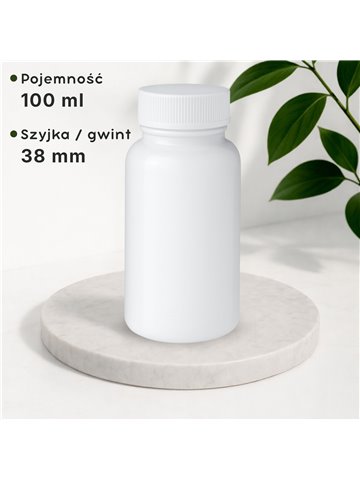 LIPHARMIS Kapsułki VEGE 3 (60 sztuk) + Butelka PET 100 ml biała z nakrętką 38 mm  biała PP z uszczelką PS22 - liner klejowy